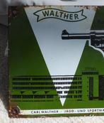 Emaille schild Walther Selbstlade Pistool P38 Kaliber 9mm