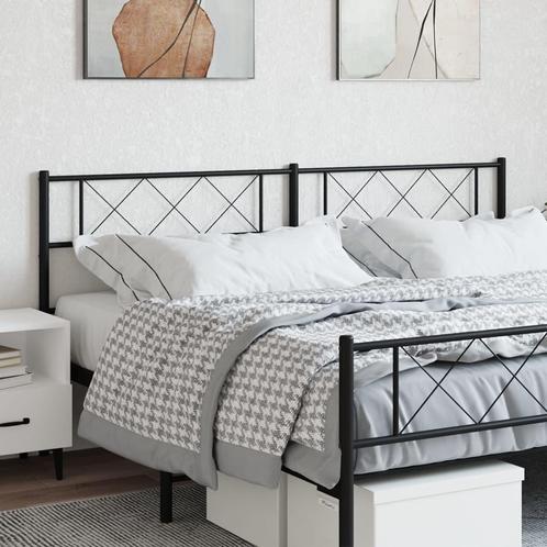 vidaXL Hoofdbord 200 cm metaal zwart, Huis en Inrichting, Slaapkamer | Bedden, Nieuw, Verzenden
