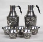 Japanse pewter sake set – met de hand gemaakte tinnen, Antiek en Kunst