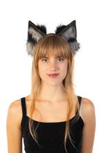 Haarband Furry Oortjes Zwart Grijs Kat Poes Vos Diadeem Dons, Kleding | Dames, Ophalen of Verzenden, Nieuw