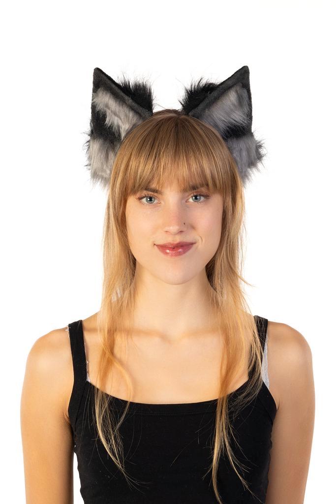 Haarband Furry Oortjes Zwart Grijs Kat Poes Vos Diadeem Dons, Kleding | Dames, Carnavalskleding en Feestkleding, Nieuw, Ophalen of Verzenden