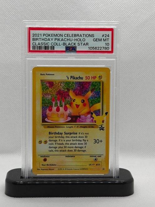 Pokémon - 1 Graded card - PSA 10 MINT Birthday Pikachu - no, Hobby en Vrije tijd, Verzamelkaartspellen | Pokémon