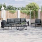 vidaXL Tuinbank Set Antraciet Staal, Tuin en Terras, Verzenden, Nieuw