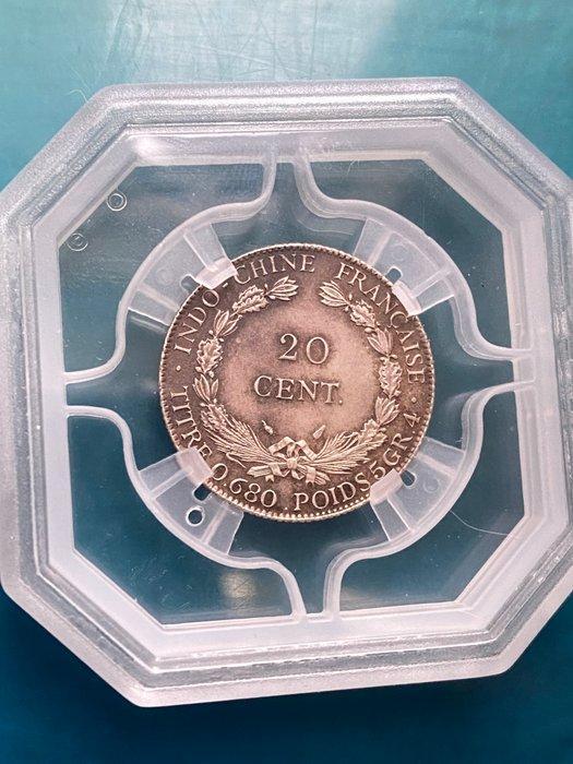 Frans Indochina. 20 Cents 1937. GENI MS62 (Zonder, Postzegels en Munten, Munten | Europa | Euromunten