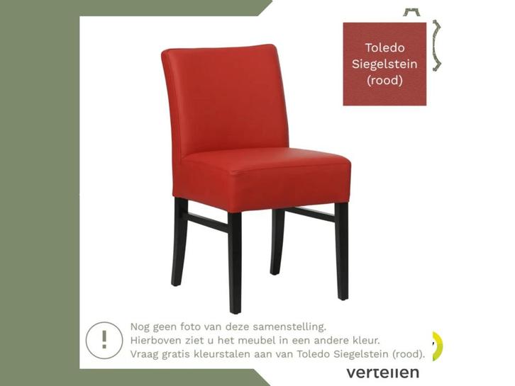 Leren eetkamerstoel Hold - Toledo Siegelstein (rood) -, Huis en Inrichting, Stoelen, Rood, Eén, Nieuw, Leer, Ophalen of Verzenden