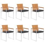 vidaXL Tuinstoelen 6 st met kussens massief acaciahout, Tuin en Terras, Verzenden, Nieuw