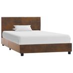 vidaXL Cadre de lit Marron Similicuir daim 100 x 200 cm