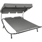 tectake Ligbed voor 2 personen - zwart / grijs, Verzenden, Nieuw