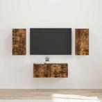 vidaXL Tv-meubelset Wandgemonteerd 6 pcs Rook Eiken Bewerkt, Verzenden