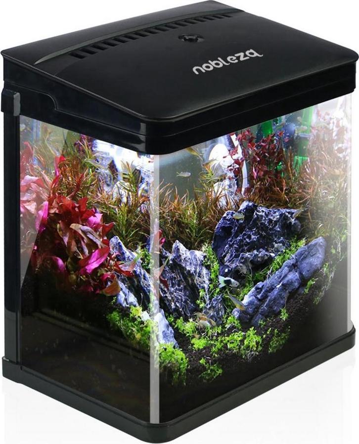 Aquarium Kit - 23x16x27.5 cm - 7L - Zwart - Nobleza, Dieren en Toebehoren, Vissen | Aquaria en Toebehoren, Nieuw, Verzenden