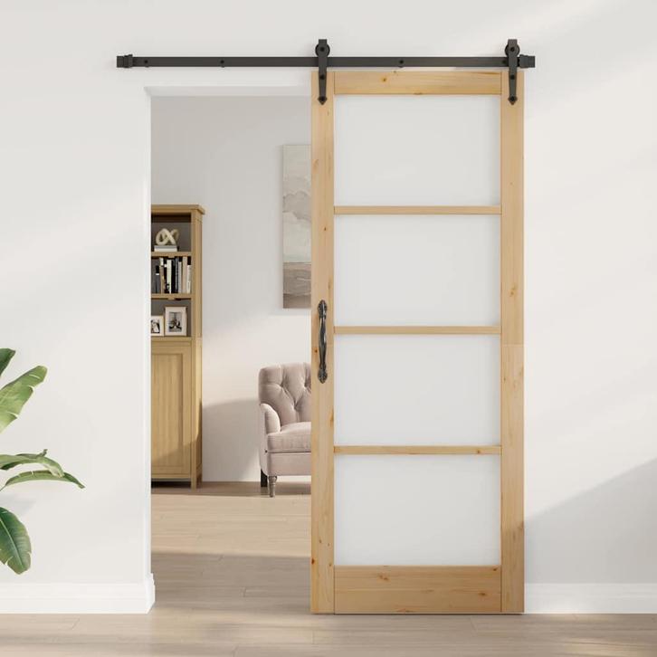 vidaXL Interne Deur met Glas ORKDAL Bruin 83 x 211 cm, Doe-het-zelf en Bouw, Deuren en Vliegenramen, Nieuw, Verzenden