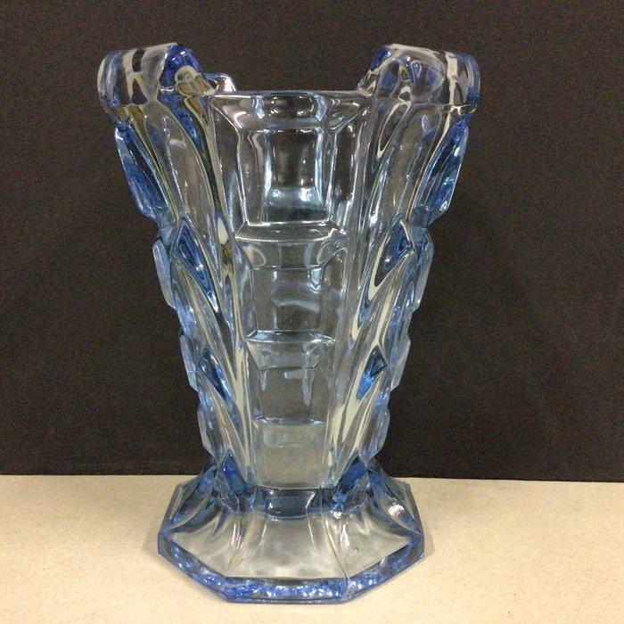 Vaas - Kristal - lichtblauw, Antiek en Kunst, Kunst | Designobjecten