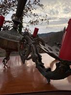 Lampe à suspendre - Bronze patiné - Lustre ancien, Antiquités & Art