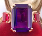 Zonder minimumprijs - Ring - 9 kt. Roségoud, Zilver Amethist, Nieuw