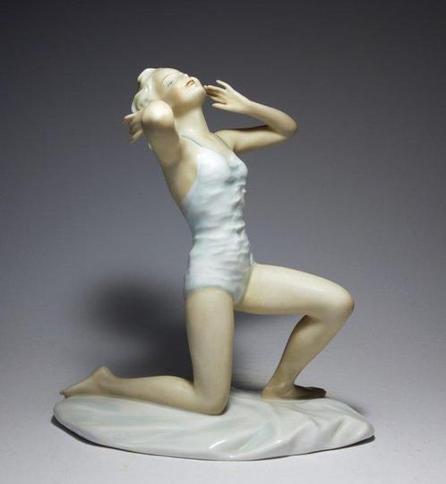 Unterweissbach - Kurt Steiner (1904-1970) - sculptuur, Lady, Antiek en Kunst, Antiek | Glaswerk en Kristal