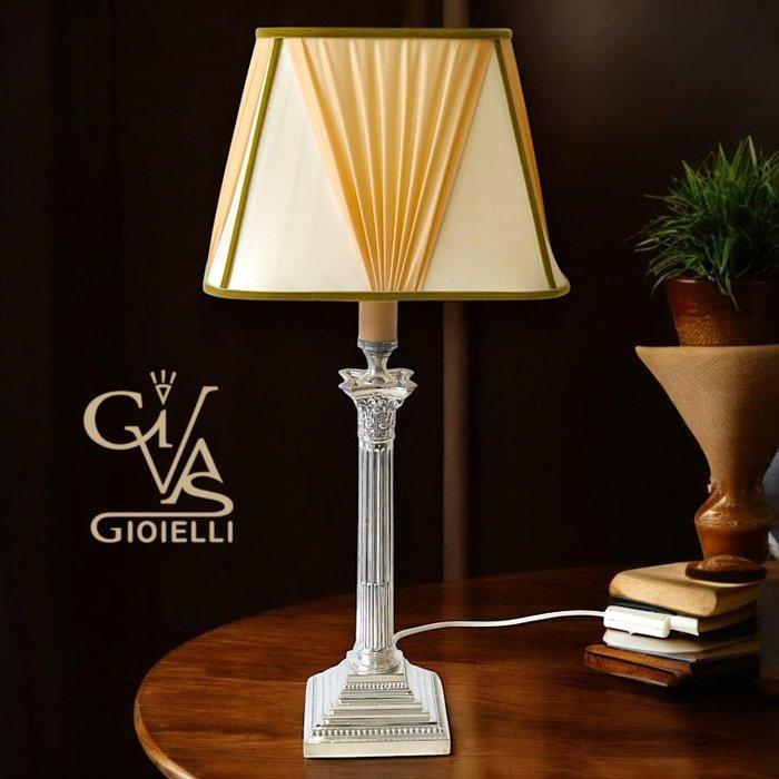 Tafellamp - Korintische zuil, met zijde lampenkap, in Art, Huis en Inrichting, Overige Huis en Inrichting