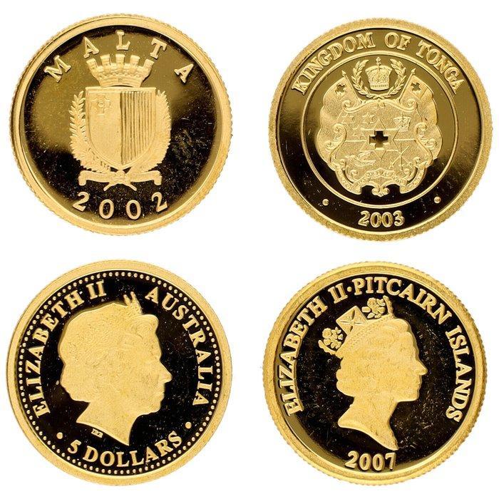 World. Various Denominations 2002/2007 Gouden munten (4, Postzegels en Munten, Munten | Europa | Niet-Euromunten