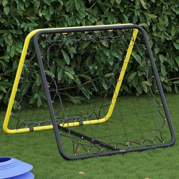 vidaXL Voetbalrebounder dubbelzijdig verstelbaar staal geel, Sports & Fitness, Football, Envoi