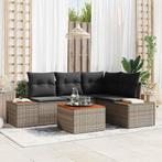vidaXL 5-delige tuinsofa set met kussens in grijs poly, Verzenden, Nieuw
