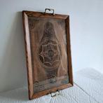 Dienblad - Hout, Glas, Messing - Dienblad