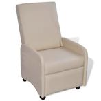 vidaXL Fauteuil pliable crème similicuir, Verzenden, Neuf