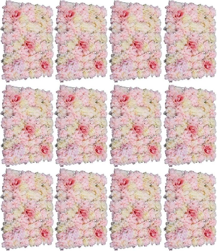 Wanddecoratie Bloemen- Kunstbloemenwand - Bloemenwand - Roze, Huis en Inrichting, Woonaccessoires | Kunstplanten en Kunstbloemen