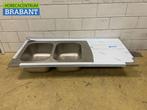 RVS Spoelblad Dubbele spoelbakken 160 x 70 cm Horeca, Zakelijke goederen, Ophalen of Verzenden, Nieuw in verpakking