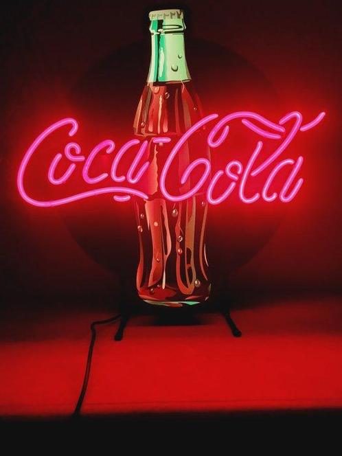 Coca-Cola Co. Neon Lichtreclame, 1970 - Reclamebord - Glas,, Antiek en Kunst, Antiek | Wandborden en Tegels
