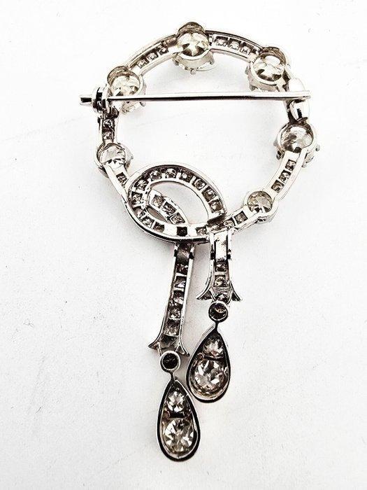 Broche - 18 karaat Witgoud - 5.50ct. tw. Diamant, Handtassen en Accessoires, Antieke sieraden