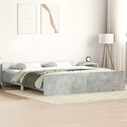 vidaXL Bedframe met hoofd- en voeteneinde betongrijs 180x200, Huis en Inrichting, Slaapkamer | Bedden, Nieuw, Verzenden