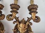 Decoratief ornament - Frankrijk - gouden houten wandlampen, Antiek en Kunst