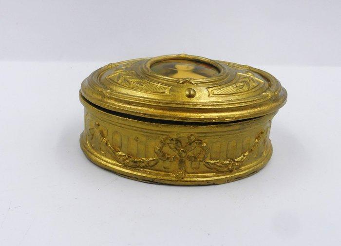 Doos - Zinklegering, Emaille, Glas - Belle Époque, Antiek en Kunst, Antiek | Overige Antiek