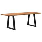 vidaXL Eettafel rechthoekig 220x80x74 cm massief eikenhout, Huis en Inrichting, Tafels | Eettafels, Verzenden, Nieuw