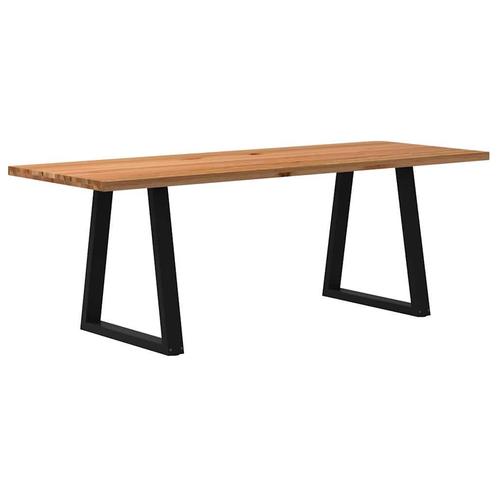 vidaXL Eettafel rechthoekig 220x80x74 cm massief eikenhout, Huis en Inrichting, Tafels | Eettafels, Nieuw, Verzenden