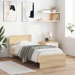 vidaXL Bedframe met hoofdbord zonder matras sonoma eiken, Verzenden, Nieuw