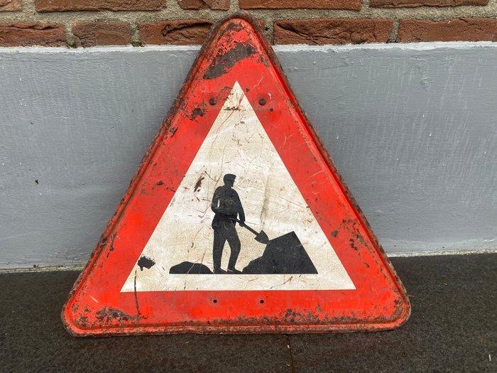 Industriële apparatuur - Nederland - Verkeersborden opletten, Antiek en Kunst, Antiek | Wandborden en Tegels