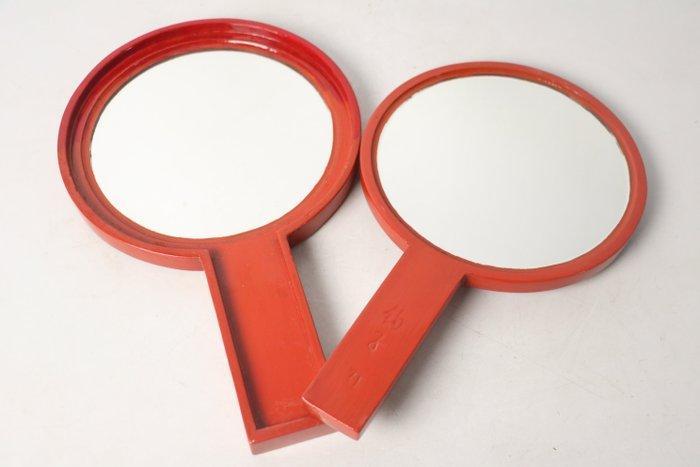 Kamakura-bori compacte spiegel met bloemen en vlinders -, Antiquités & Art, Antiquités | Autres Antiquités