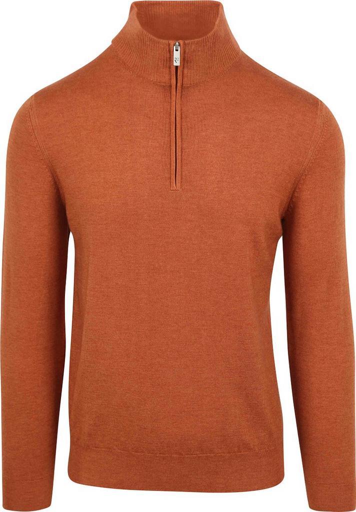 R2 Half Zip Trui Merino Wol Brique maat Maat 52/54 (L) Heren, Kleding | Heren, Truien en Vesten, Oranje, Nieuw, Maat 52/54 (L)