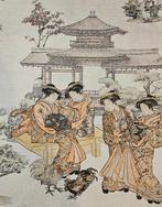 Zeldzame Oosterse Art Nouveau stof met Geisha - 300x280cm -, Antiek en Kunst