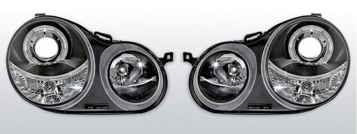 Koplampen Angel Eyes | Volkswagen Polo 9N 2001-2005 | zwart, Auto-onderdelen, Verlichting, Nieuw, Volkswagen, Verzenden