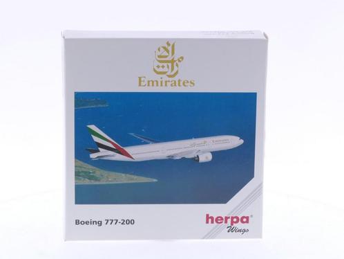 Schaal 1:500 Herpa 506335 Emirates - Boeing 777-200 Reg.N..., Hobby en Vrije tijd, Modelbouw | Vliegtuigen en Helikopters, Gebruikt