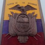 Repubblica Ecuador - 1950 ca - Paneel - Hout, Stof, Antiquités & Art, Antiquités | Céramique & Poterie