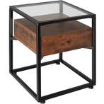 Nachtkastje Preston 43x45x54,5cm - Industrieel hout donker,, Maison & Meubles, Tables | Tables d'appoint, Verzenden
