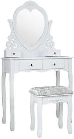 Klassieke witte kaptafel met lades - Elegant grenenhout d..., Huis en Inrichting, Tafels | Kaptafels, Klassiek, Nieuw, 150 tot 200 cm