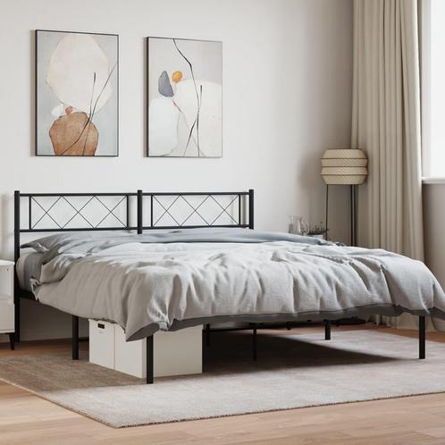 vidaXL Bedframe met hoofdbord metaal zwart 160x200 cm, Huis en Inrichting, Slaapkamer | Bedden, Nieuw, Verzenden