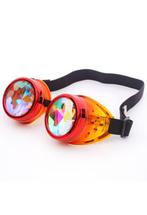 Goggles Steampunk Bril Rood Geel Montuur Caleidoscoop Glazen, Kleding | Dames, Carnavalskleding en Feestkleding, Ophalen of Verzenden