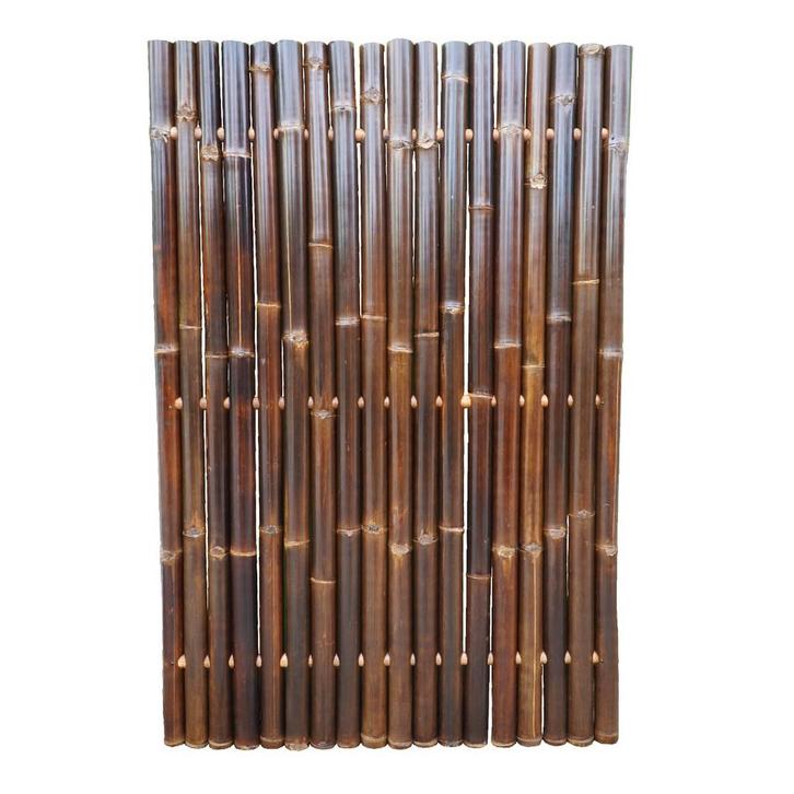 Bamboescherm zwart 60-90mm 200x90cm, Tuin en Terras, Schuttingen, Verzenden