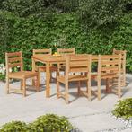vidaXL Tuinstoelen 6 st massief teakhout, Tuin en Terras, Tuinstoelen, Verzenden, Nieuw