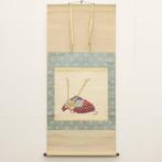 Kabuto Samurai Helmet Hanging Scroll with Wooden Box - with