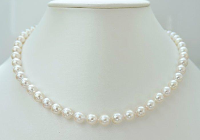 Zonder Minimumprijs - Halsketting Zilver Parel - Akoya parel, Handtassen en Accessoires, Kettingen